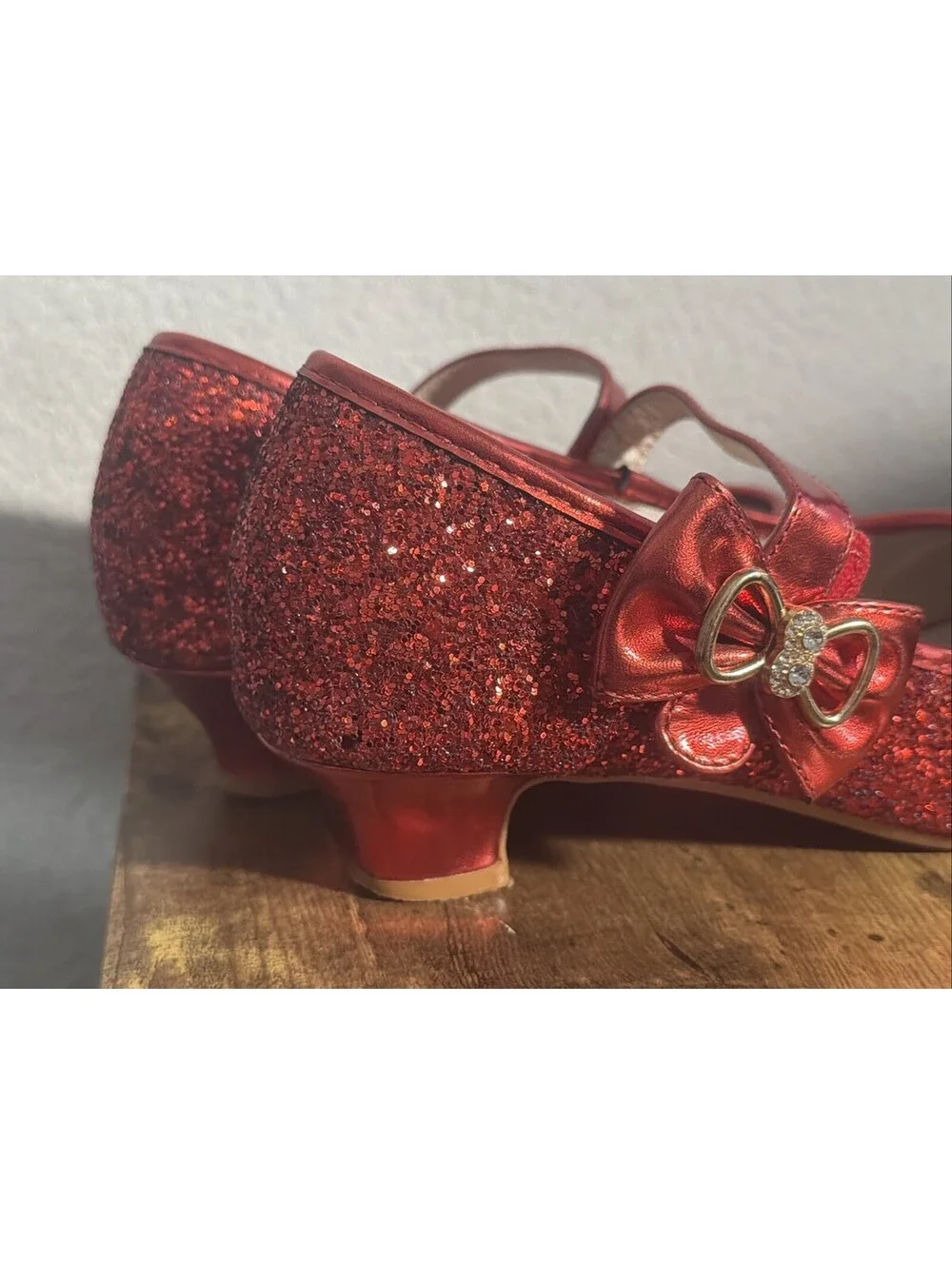 Wizard of Oz Dorothy Fancy Red Ruby Slippers Shoes Heels 5 Girl Kids 5Y Costume